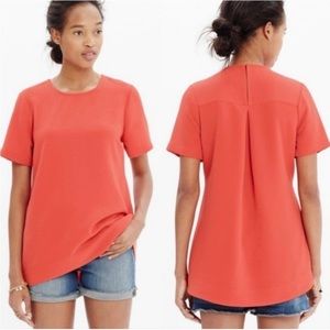 Madewell Coral Tailored Pleated Tee - S